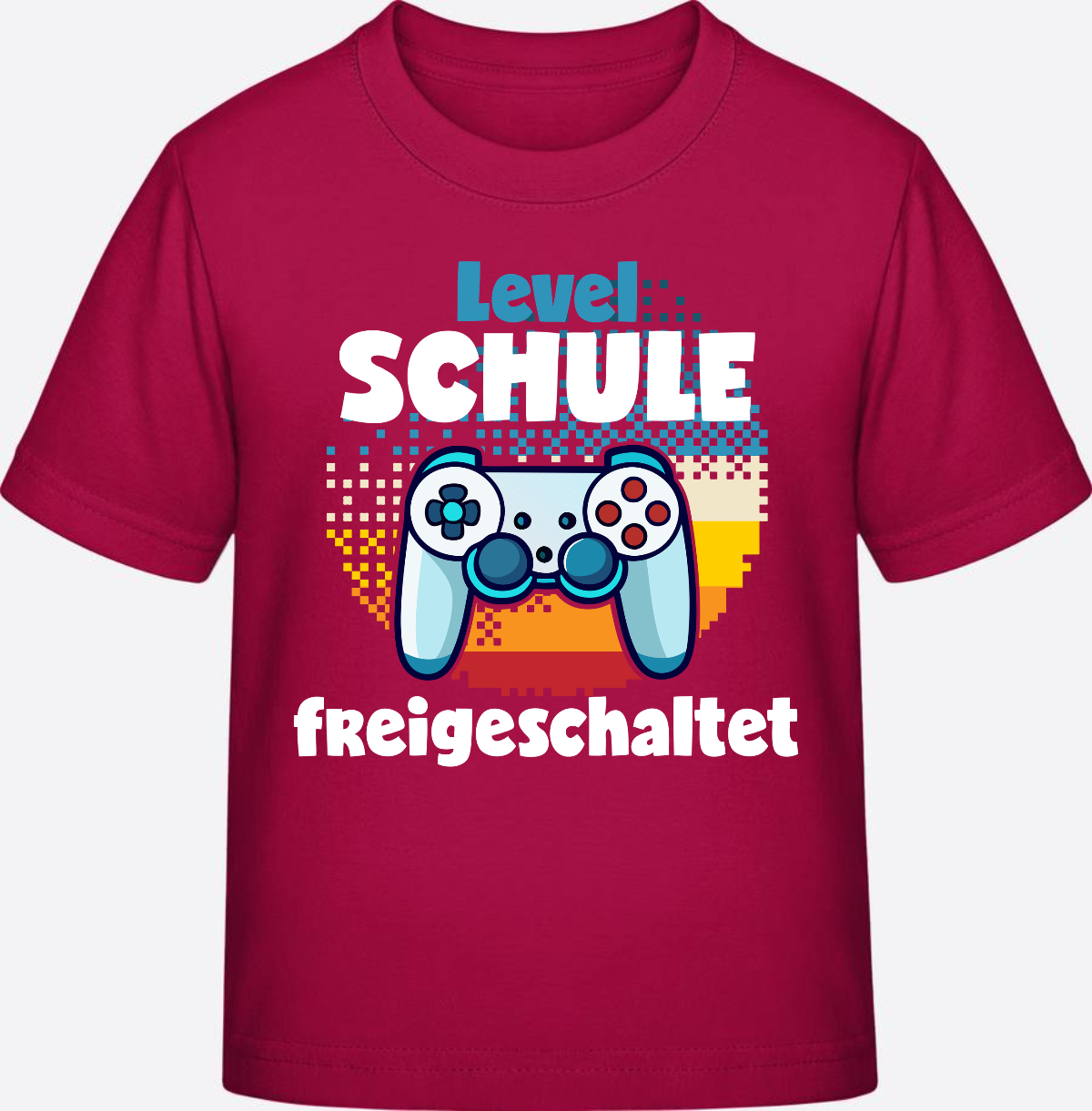 T-Shirt Einschulung: Level Schule freigeschaltet - Sorbet