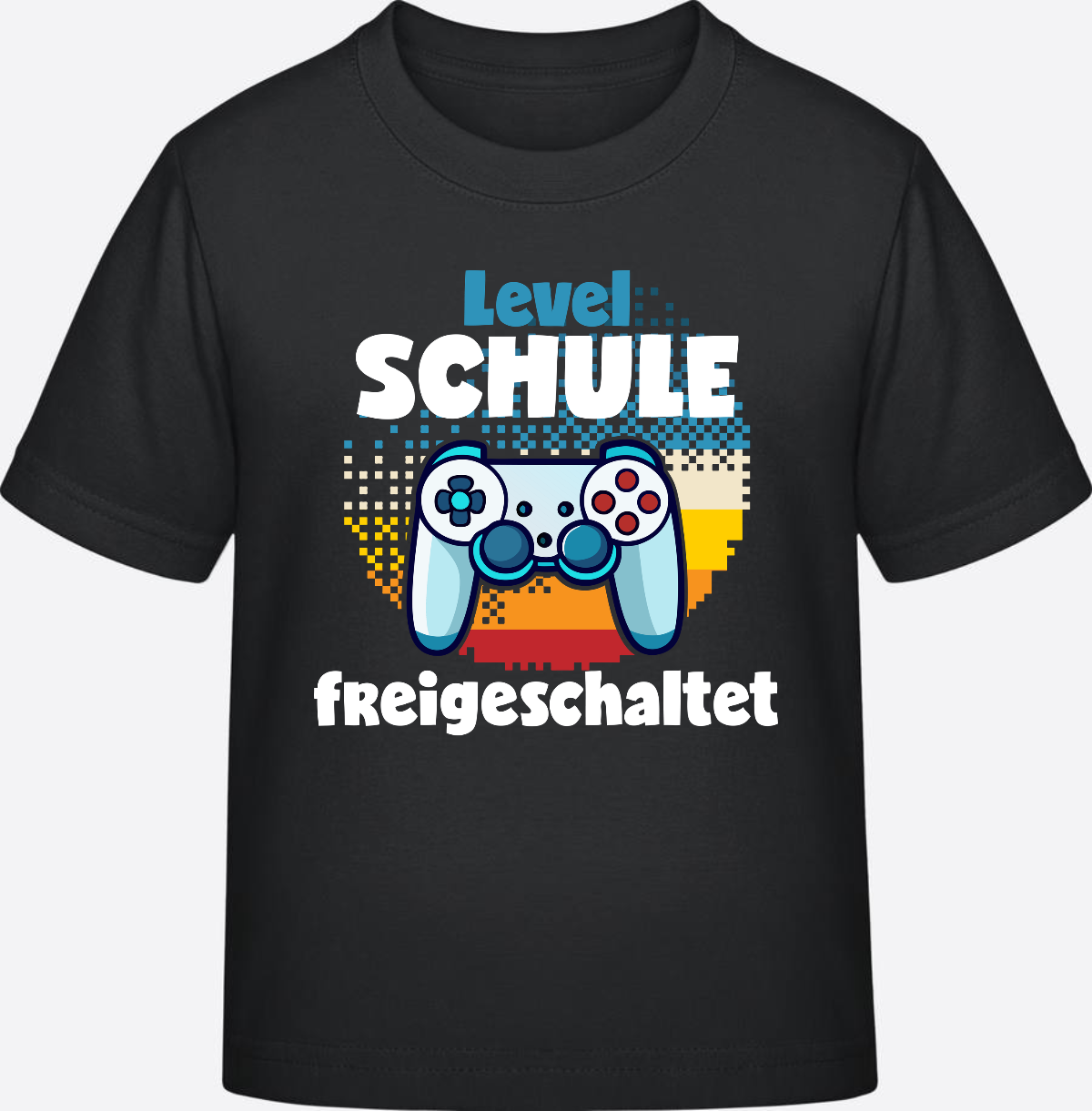 T-Shirt Einschulung: Level Schule freigeschaltet - Black