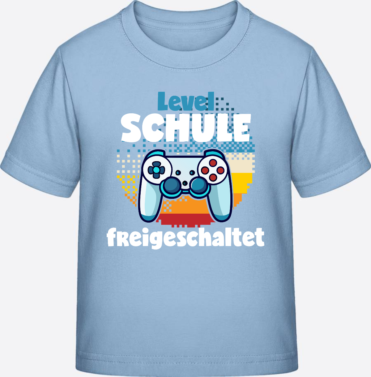 T-Shirt Einschulung: Level Schule freigeschaltet - Blue Soul