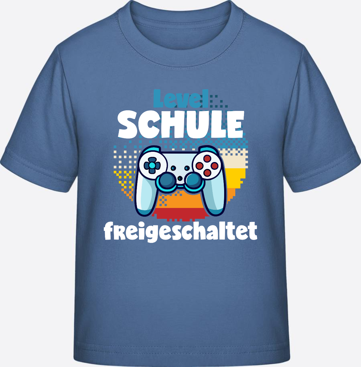 T-Shirt Einschulung: Level Schule freigeschaltet - Bright Blue