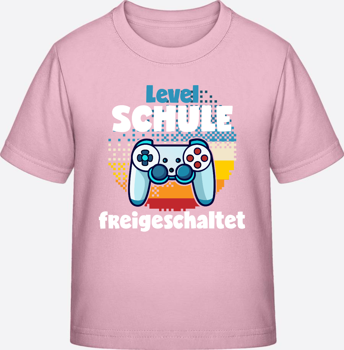T-Shirt Einschulung: Level Schule freigeschaltet - Cotton Pink