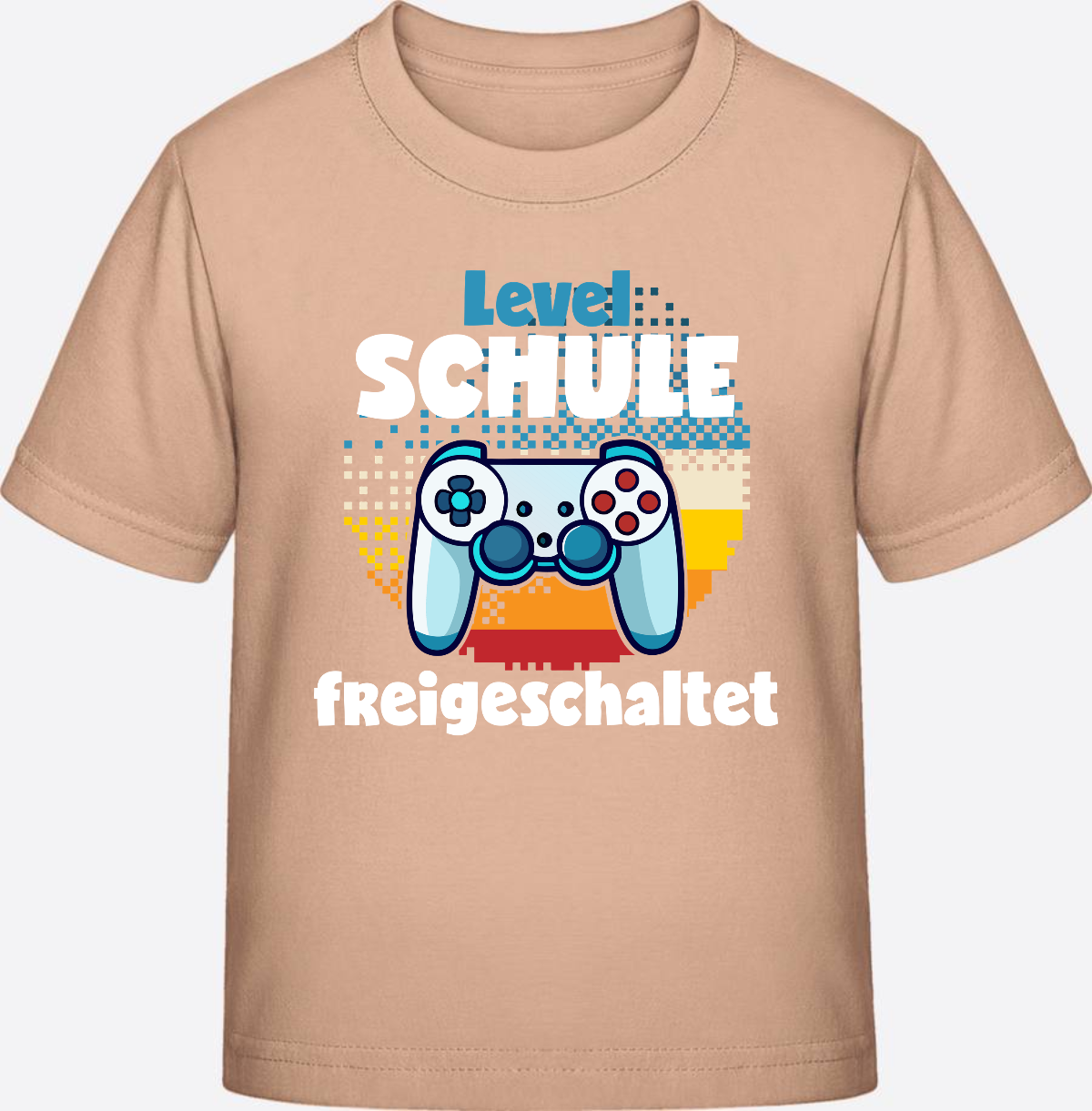 T-Shirt Einschulung: Level Schule freigeschaltet - Fraiche Peche