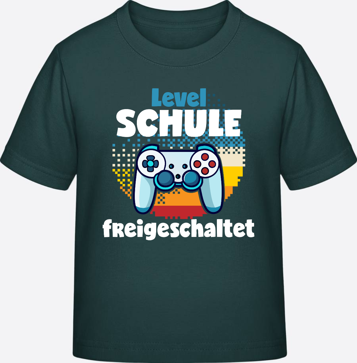 T-Shirt Einschulung: Level Schule freigeschaltet - Glazed Green