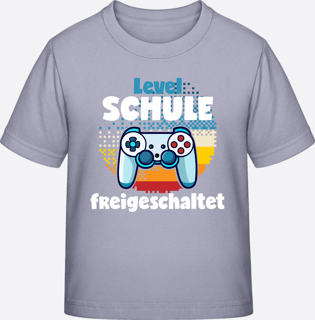 T-Shirt Einschulung: Level Schule freigeschaltet - Lavender