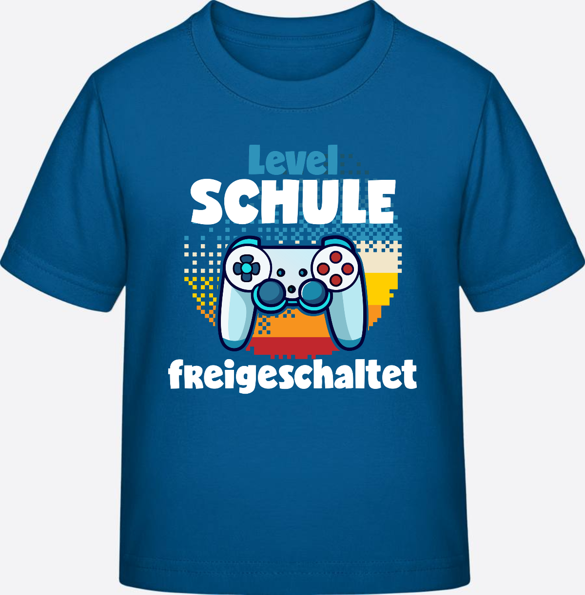 T-Shirt Einschulung: Level Schule freigeschaltet - Royal Blue