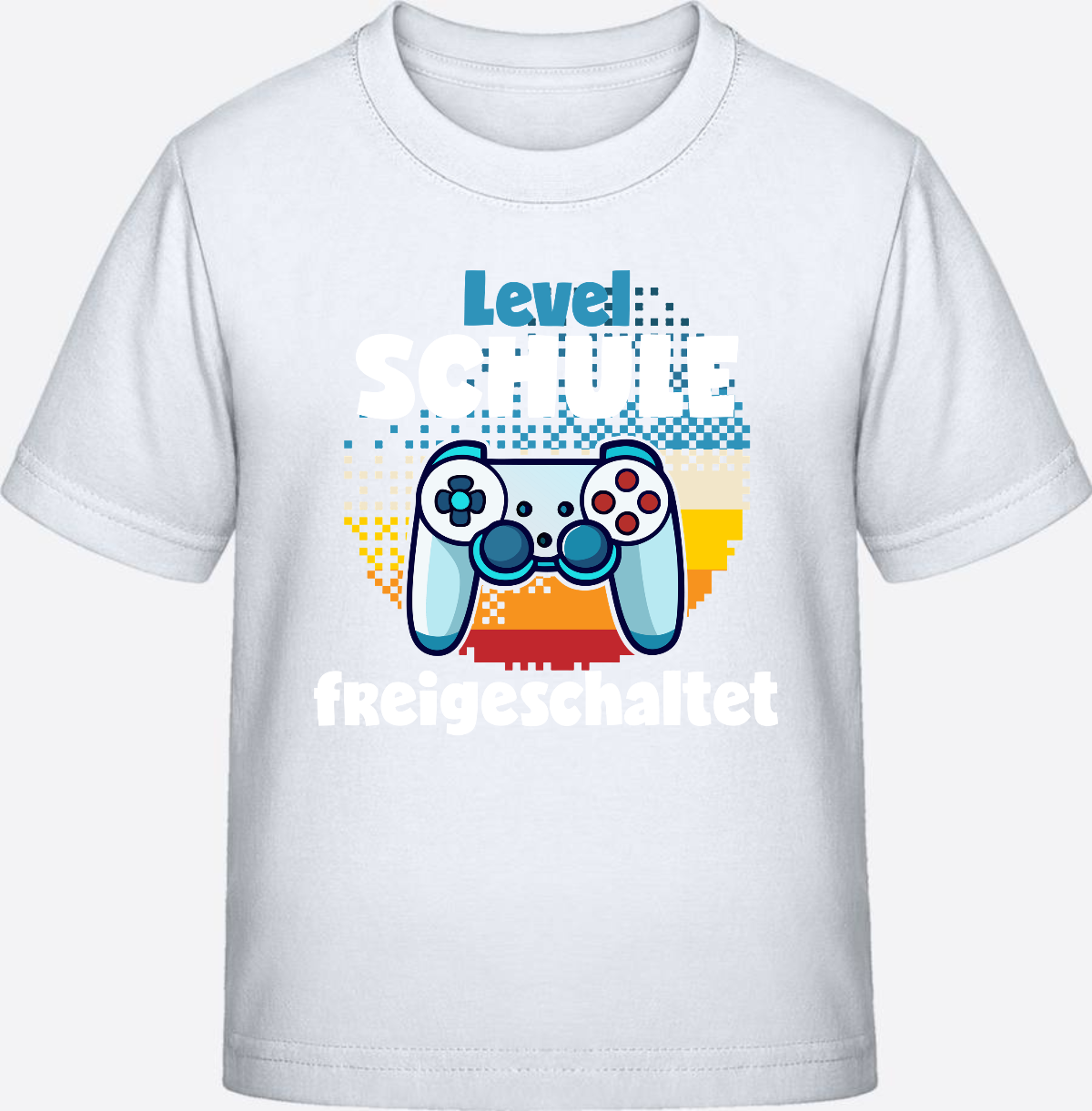 T-Shirt Einschulung: Level Schule freigeschaltet - White