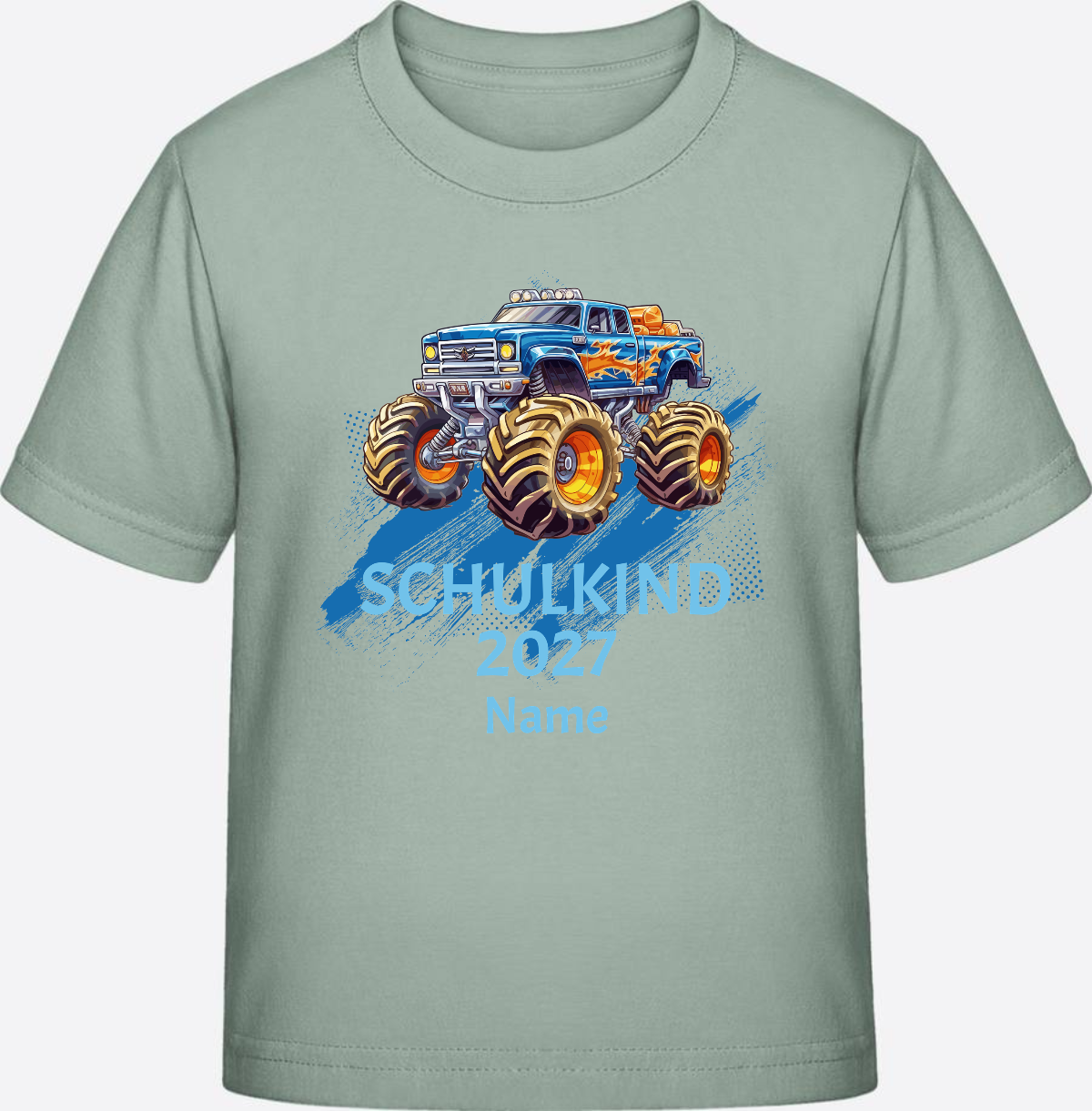 T-Shirt Einschulung Monstertruck personalisiert mit Name - Aloe