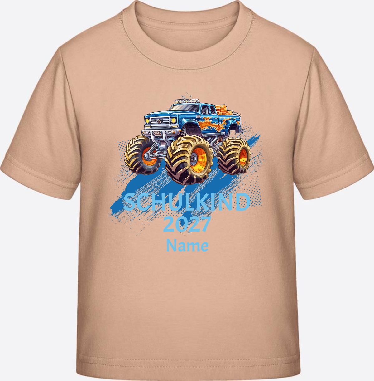 T-Shirt Einschulung Monstertruck personalisiert mit Name - Fraiche Peche