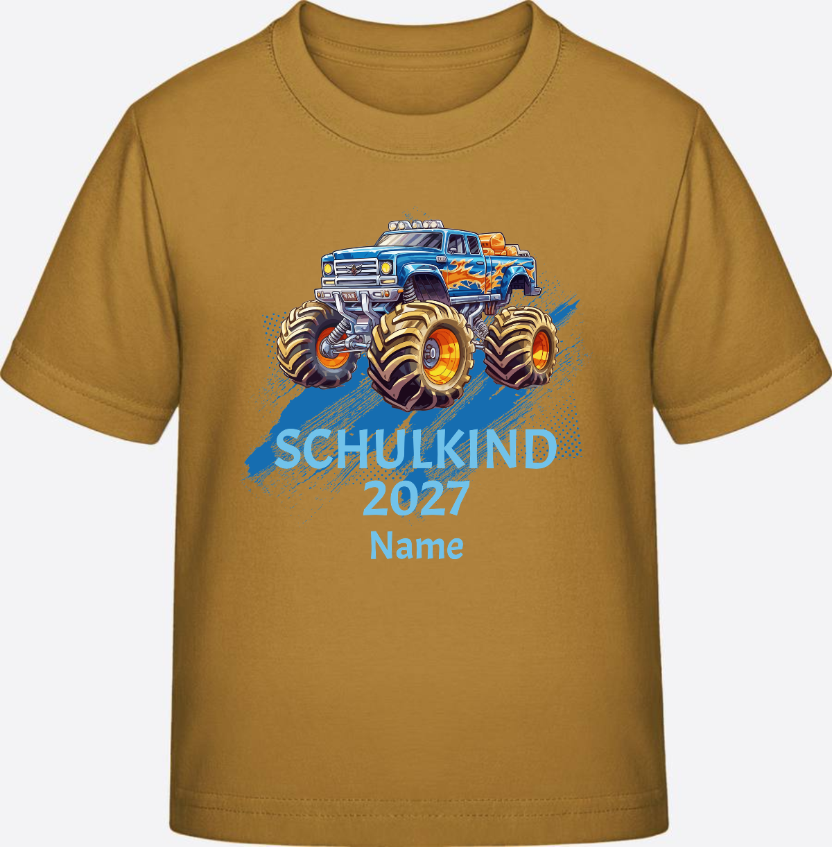 T-Shirt Einschulung Monstertruck personalisiert mit Name - Ochre