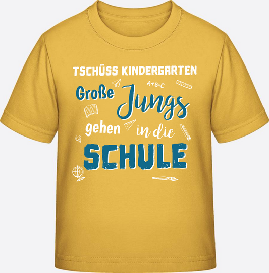 T-Shirt Einschulung: Tschüss Kindergarten, Große Jungs - Gold