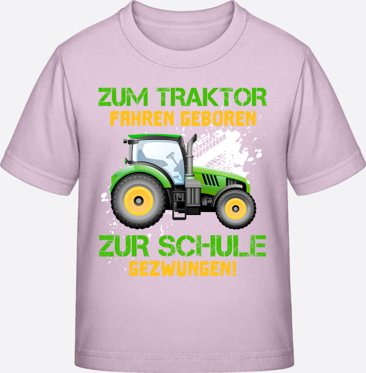 T-Shirt Einschulung: Zum Traktor fahren geboren (mit Name) - Pink Sixties