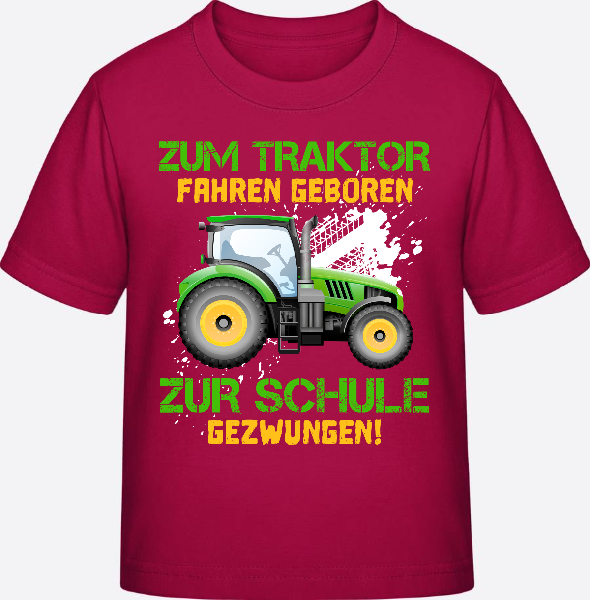 T-Shirt Einschulung: Zum Traktor fahren geboren (mit Name) - Sorbet