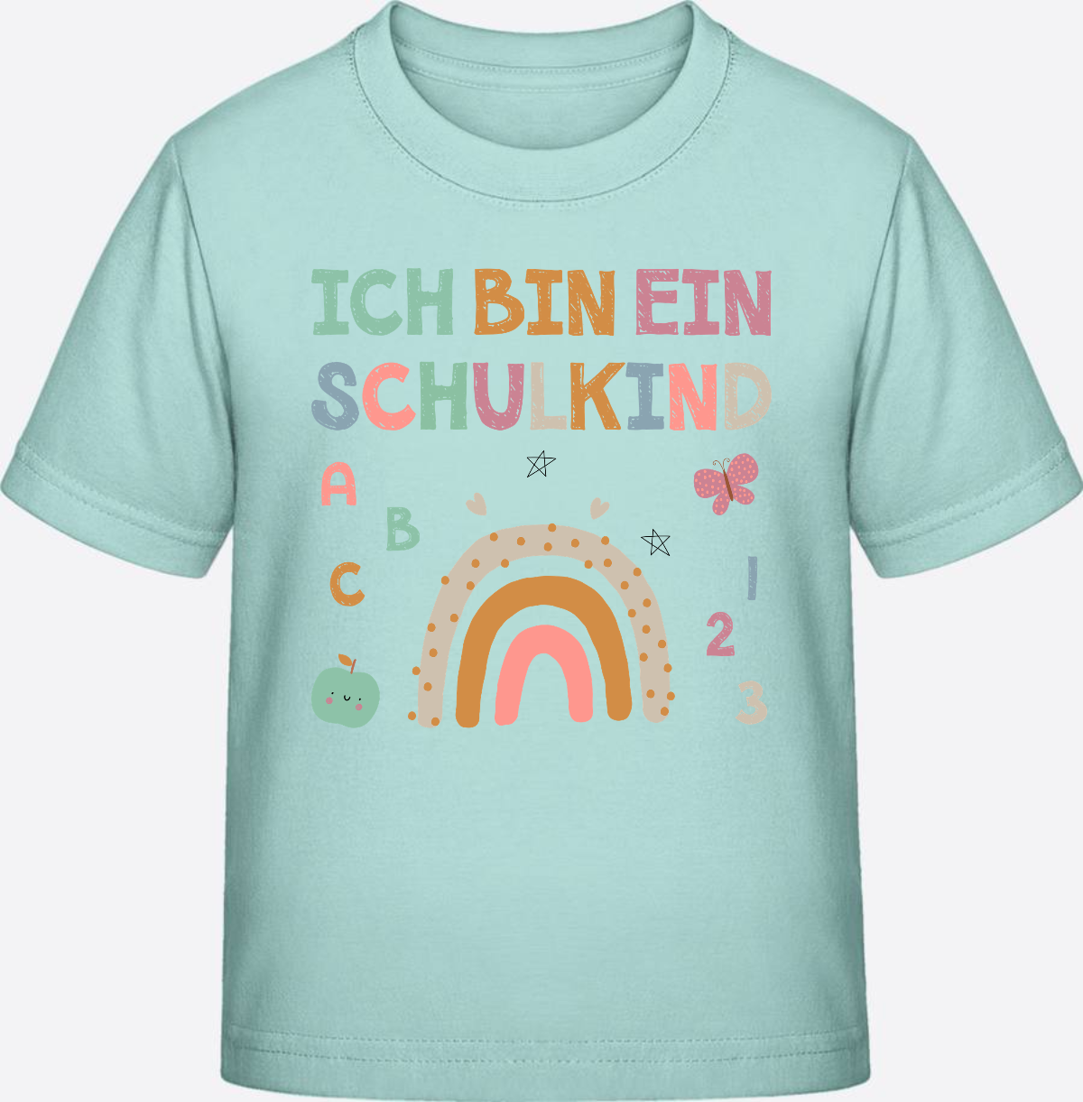 T-Shirt „Ich bin ein Schulkind“ – Geschenk zur Einschulung - Caribbean Blue