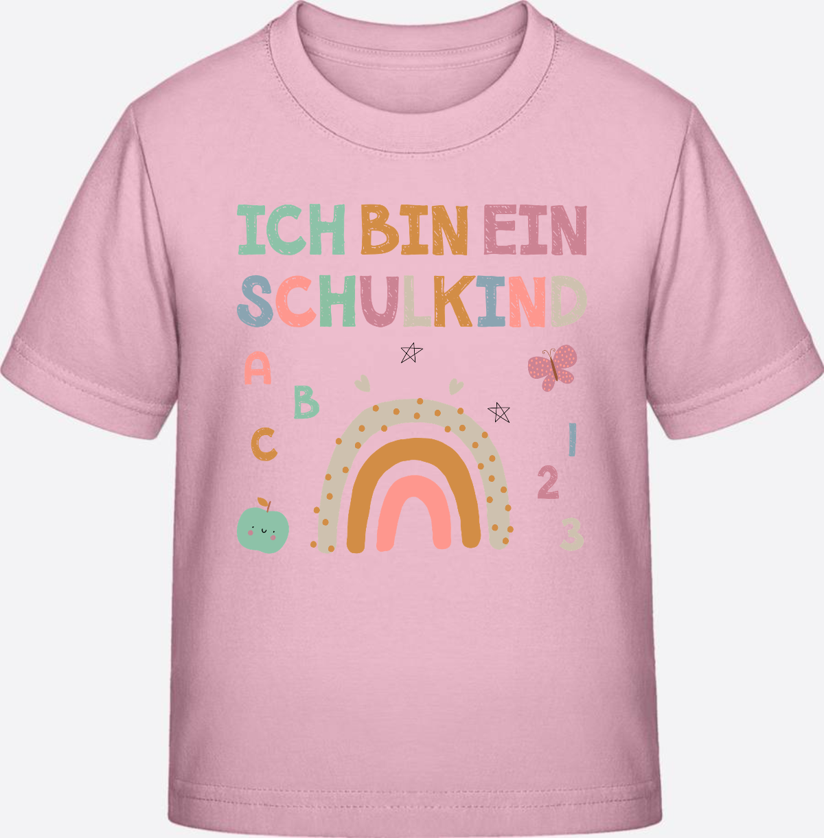 T-Shirt „Ich bin ein Schulkind“ – Geschenk zur Einschulung - Cotton Pink