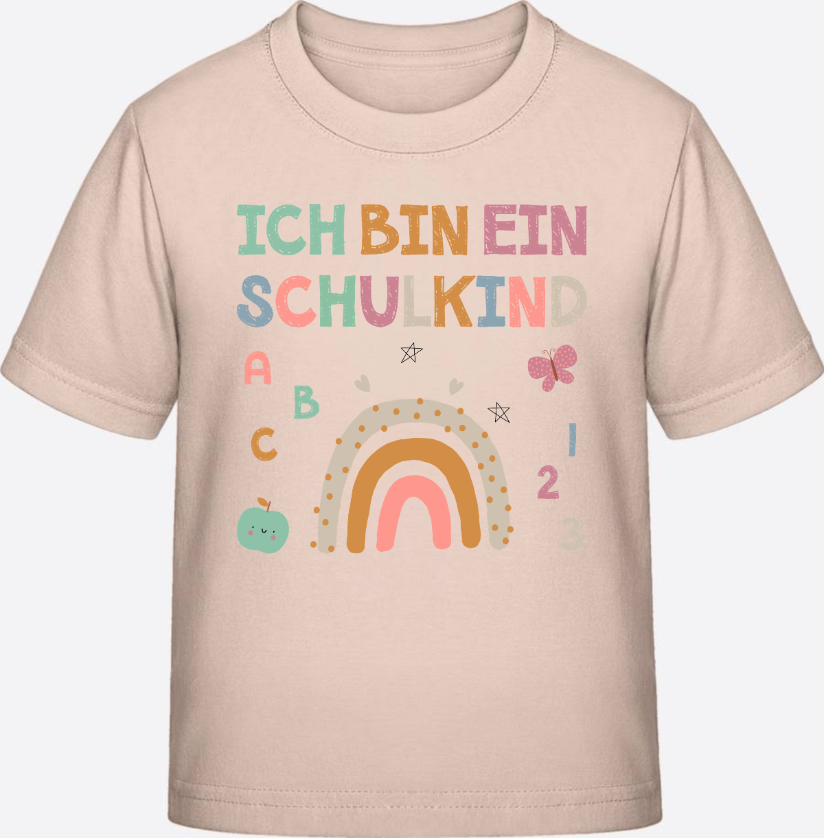 T-Shirt „Ich bin ein Schulkind“ – Geschenk zur Einschulung - Eco-Heather