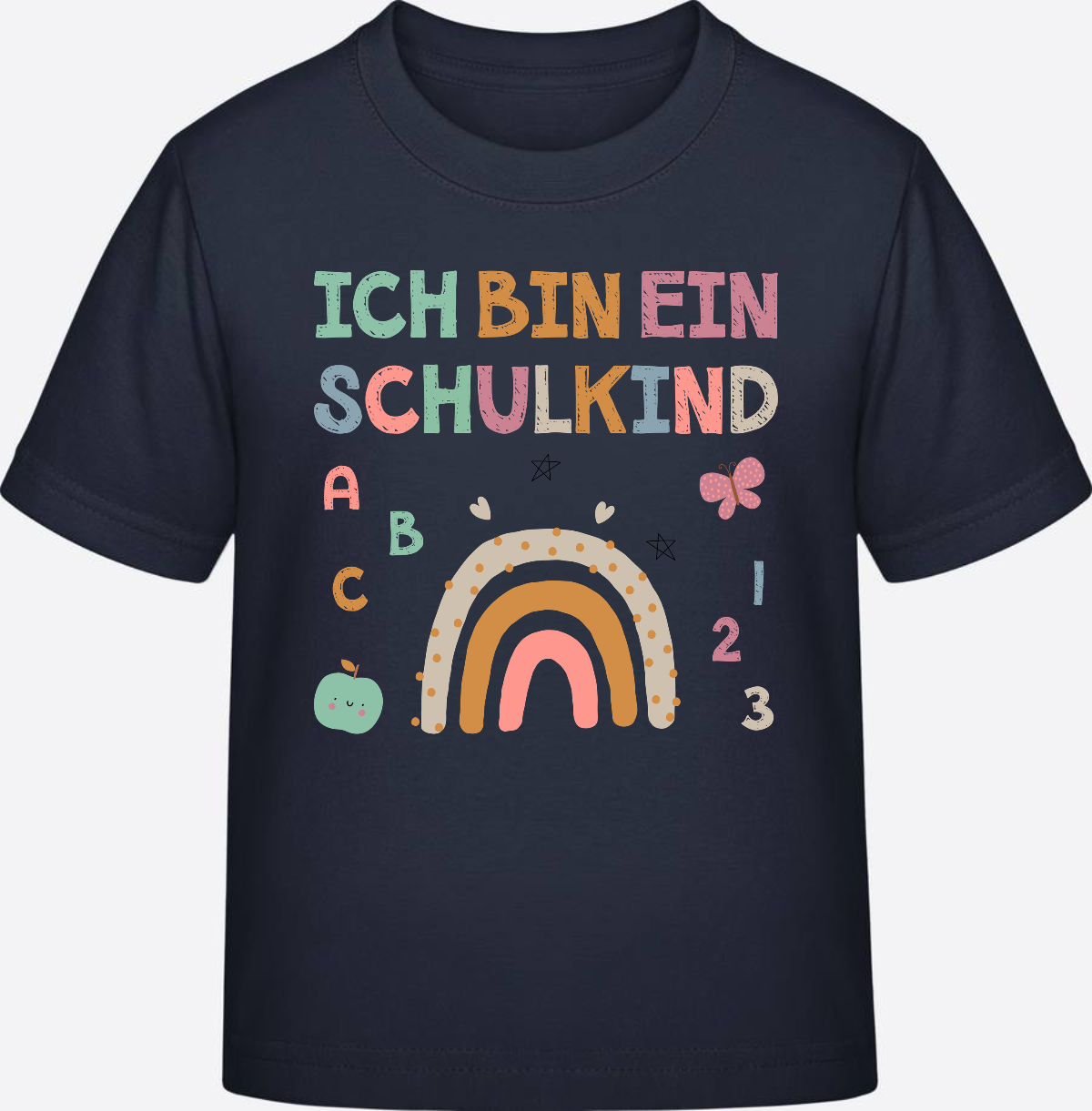 T-Shirt „Ich bin ein Schulkind“ – Geschenk zur Einschulung - French Navy