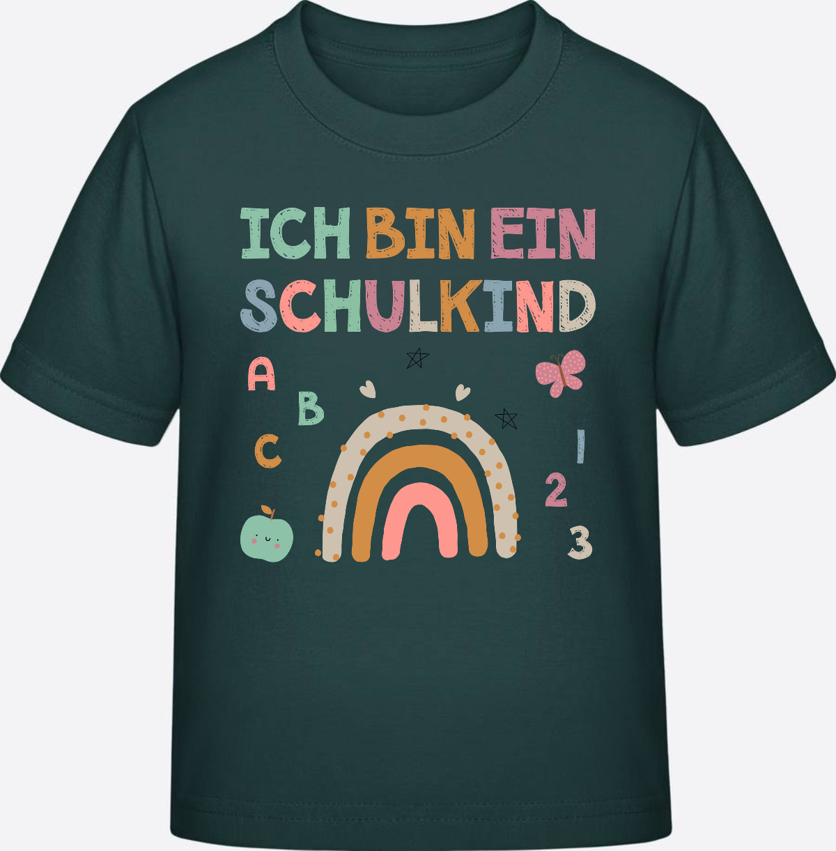 T-Shirt „Ich bin ein Schulkind“ – Geschenk zur Einschulung - Glazed Green