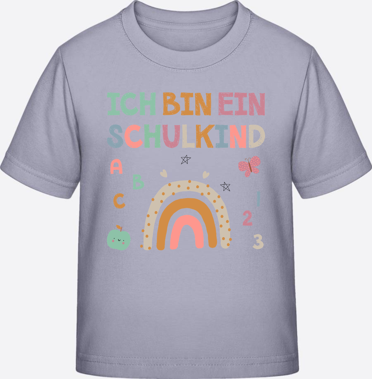 T-Shirt „Ich bin ein Schulkind“ – Geschenk zur Einschulung - Lavender