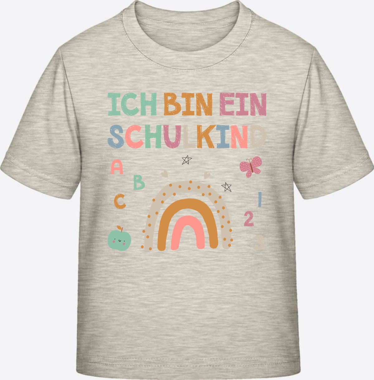T-Shirt „Ich bin ein Schulkind“ – Geschenk zur Einschulung - Natural Raw