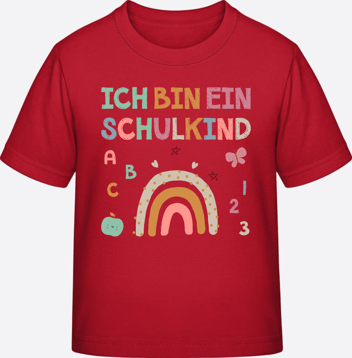 T-Shirt „Ich bin ein Schulkind“ – Geschenk zur Einschulung - Red