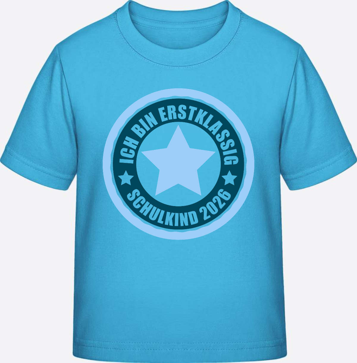 T-Shirt „Ich bin erstklassig 2026“ – Einschulung Geschenk - Aqua Blue