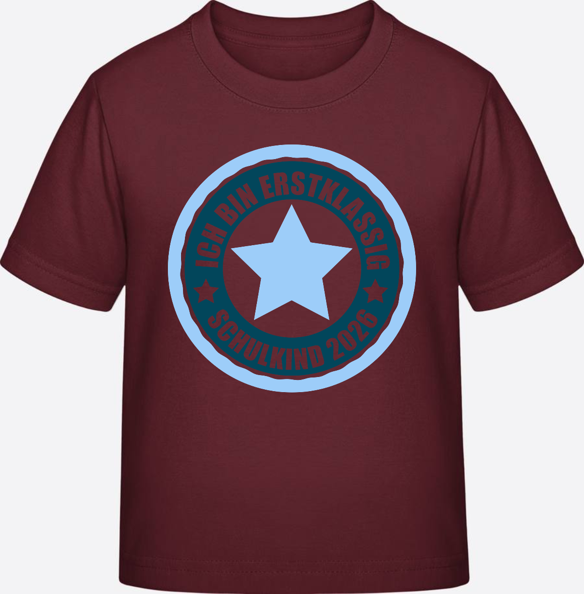 T-Shirt „Ich bin erstklassig 2026“ – Einschulung Geschenk - Burgundy