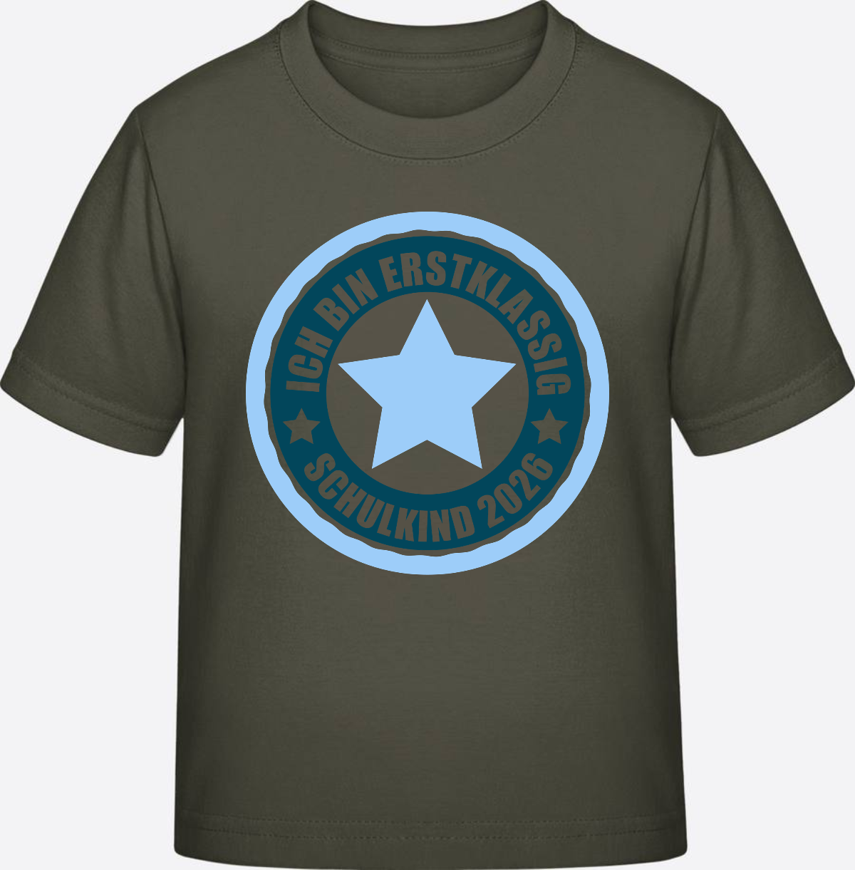 T-Shirt „Ich bin erstklassig 2026“ – Einschulung Geschenk - Khaki