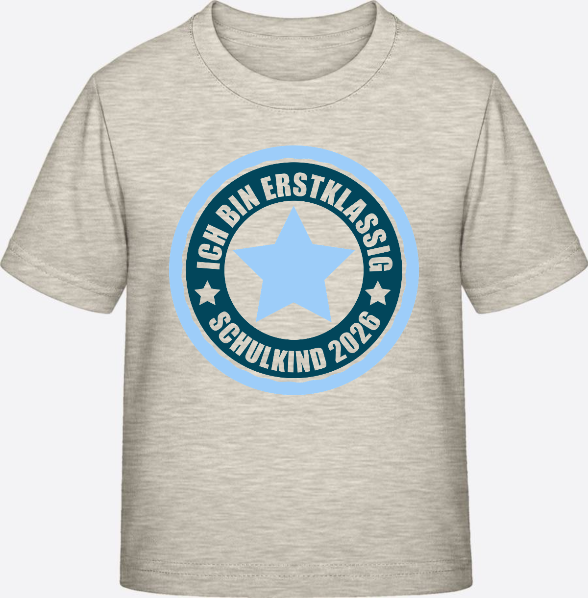 T-Shirt „Ich bin erstklassig 2026“ – Einschulung Geschenk - Natural Raw