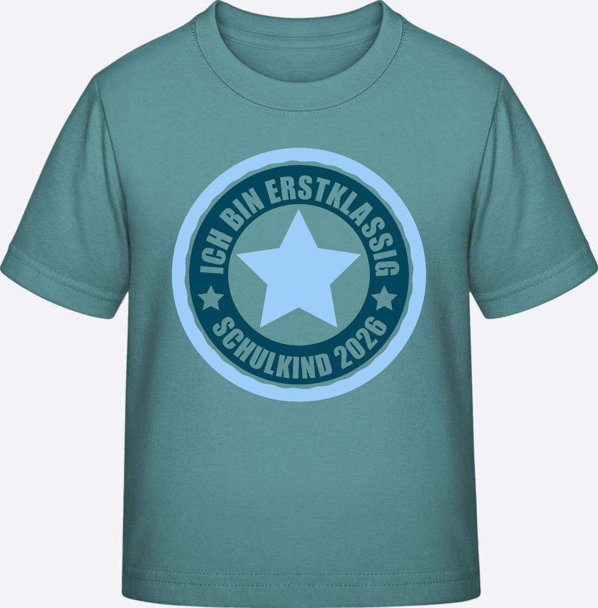 T-Shirt „Ich bin erstklassig 2026“ – Einschulung Geschenk - Teal Monstera