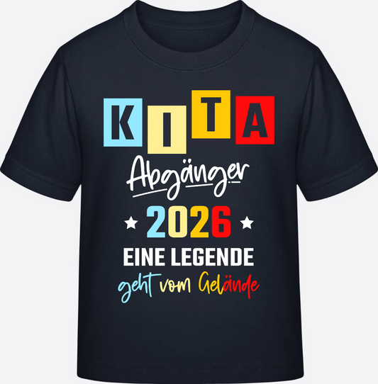 T-Shirt Kita Abgänger 2026 – Legende verlässt das Gelände - Navy