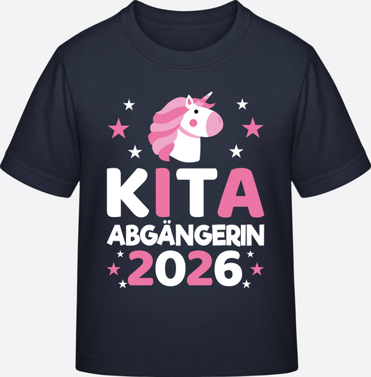 T-Shirt Kita Abgängerin 2026 Einhorn – Perfekt zum Schulstart - French Navy