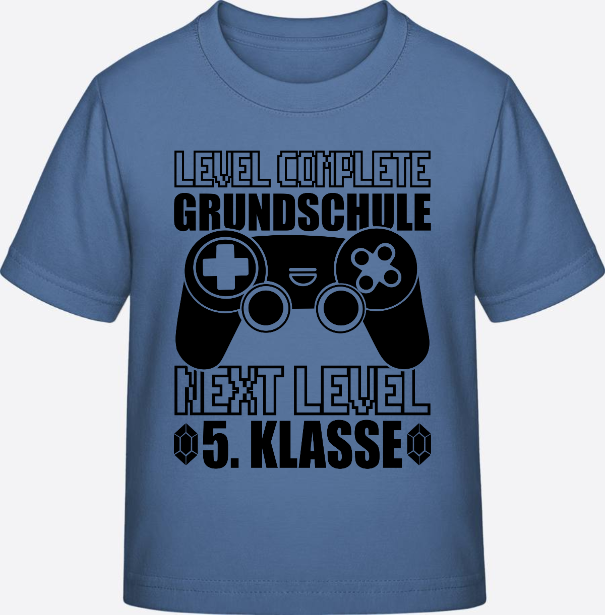 T-Shirt Level complete 5. Klasse - Personalisiert mit Name - Bright Blue