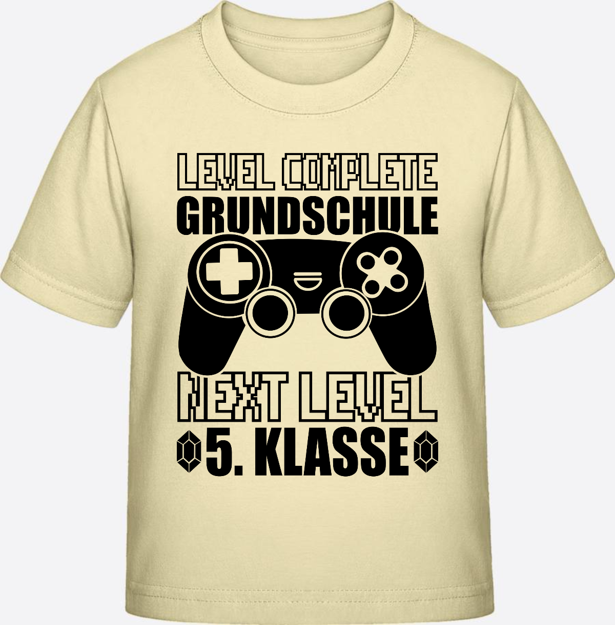 T-Shirt Level complete 5. Klasse - Personalisiert mit Name - Butter
