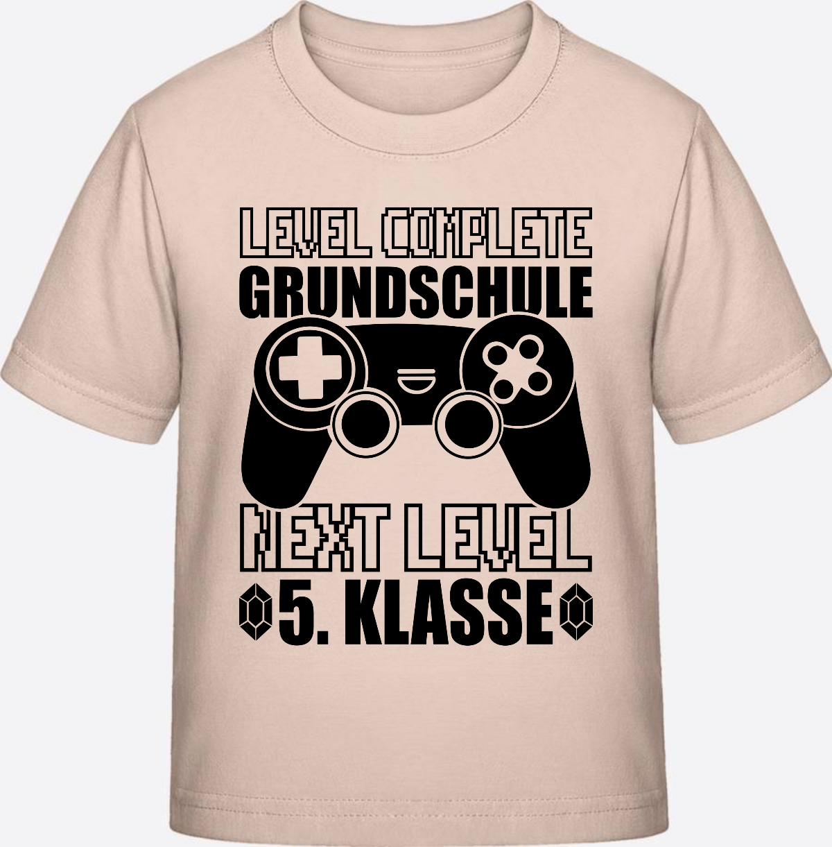 T-Shirt Level complete 5. Klasse - Personalisiert mit Name - Eco-Heather