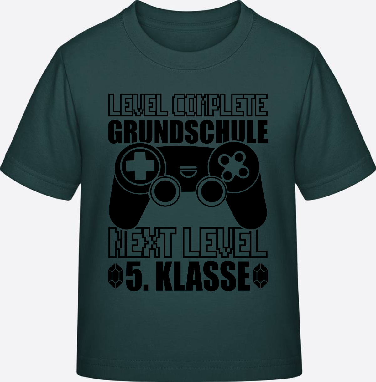 T-Shirt Level complete 5. Klasse - Personalisiert mit Name - Glazed Green