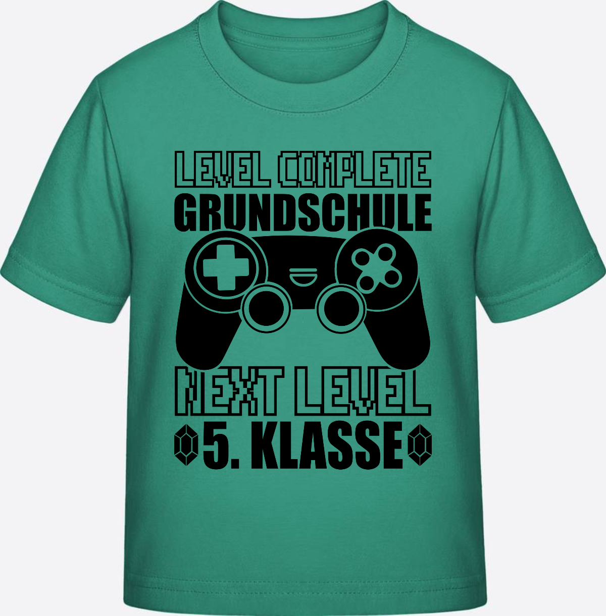 T-Shirt Level complete 5. Klasse - Personalisiert mit Name - Go Green