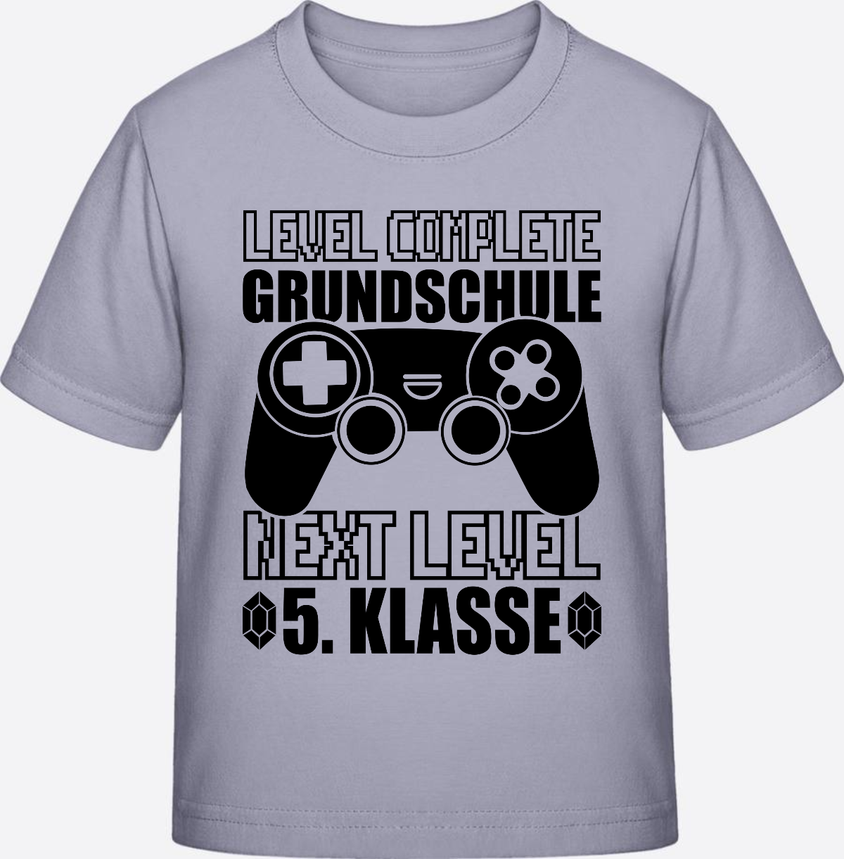 T-Shirt Level complete 5. Klasse - Personalisiert mit Name - Lavender