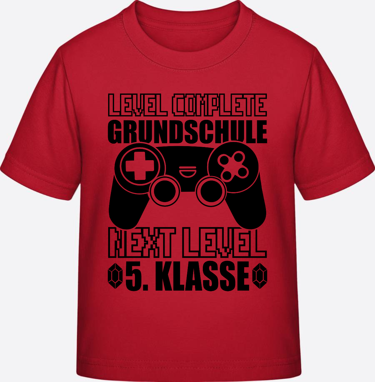 T-Shirt Level complete 5. Klasse - Personalisiert mit Name - Red