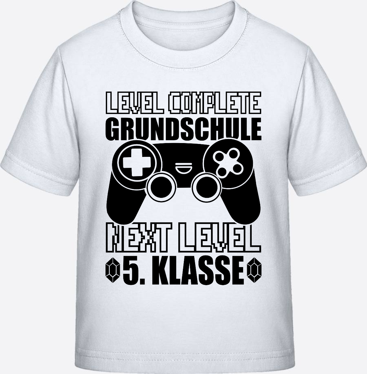 T-Shirt Level complete 5. Klasse - Personalisiert mit Name - White