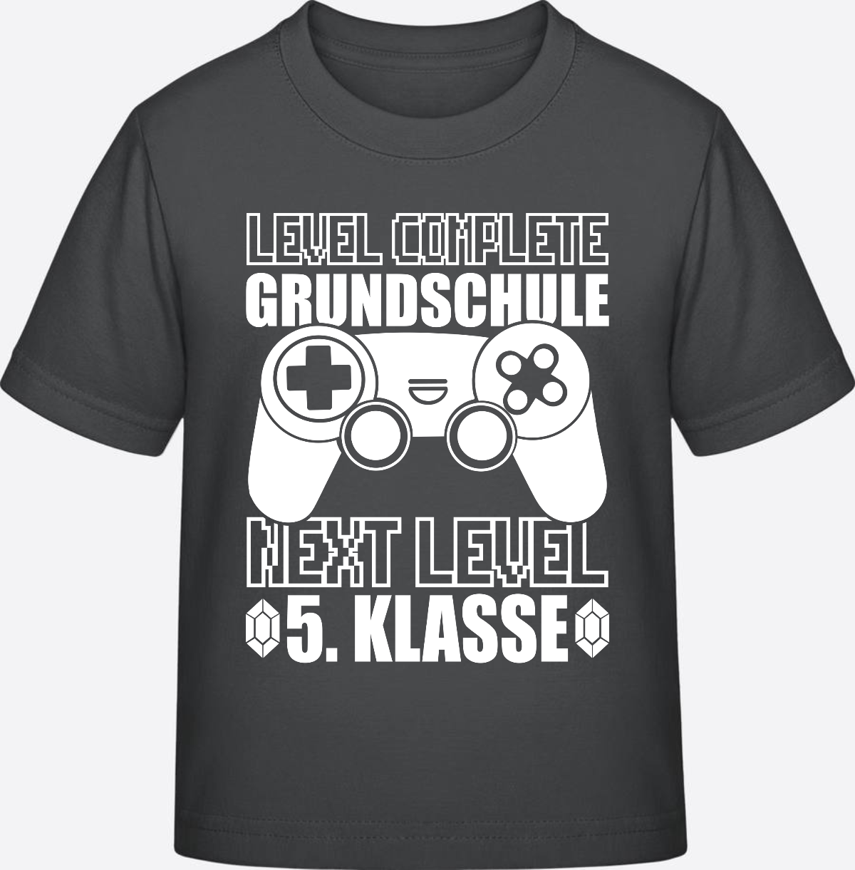 T-Shirt Next Level 5. Klasse personalisiert - weiß - Anthracite