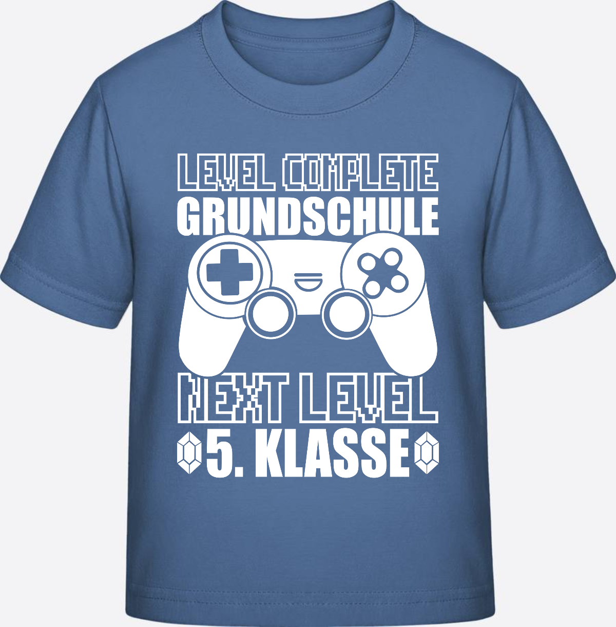 T-Shirt Next Level 5. Klasse personalisiert - weiß - Bright Blue