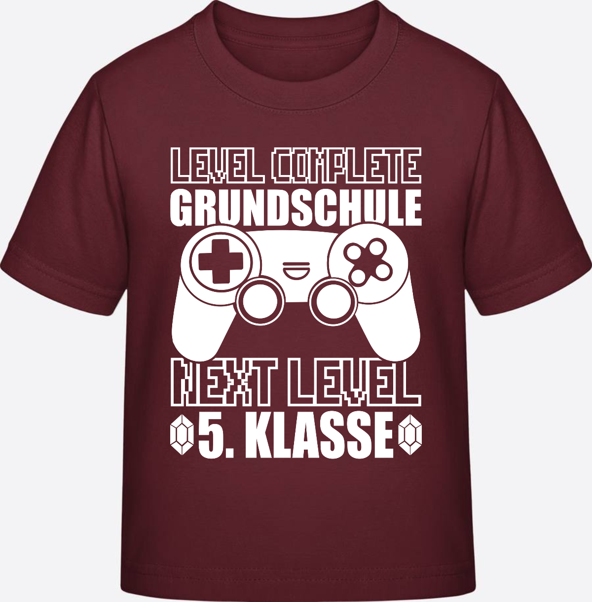 T-Shirt Next Level 5. Klasse personalisiert - weiß - Burgundy