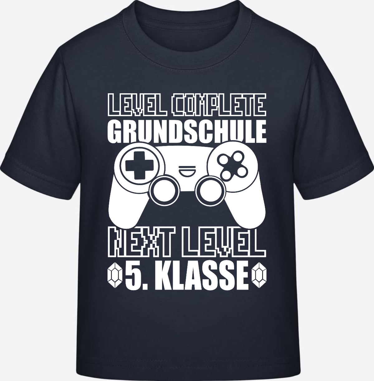 T-Shirt Next Level 5. Klasse personalisiert - weiß - French Navy