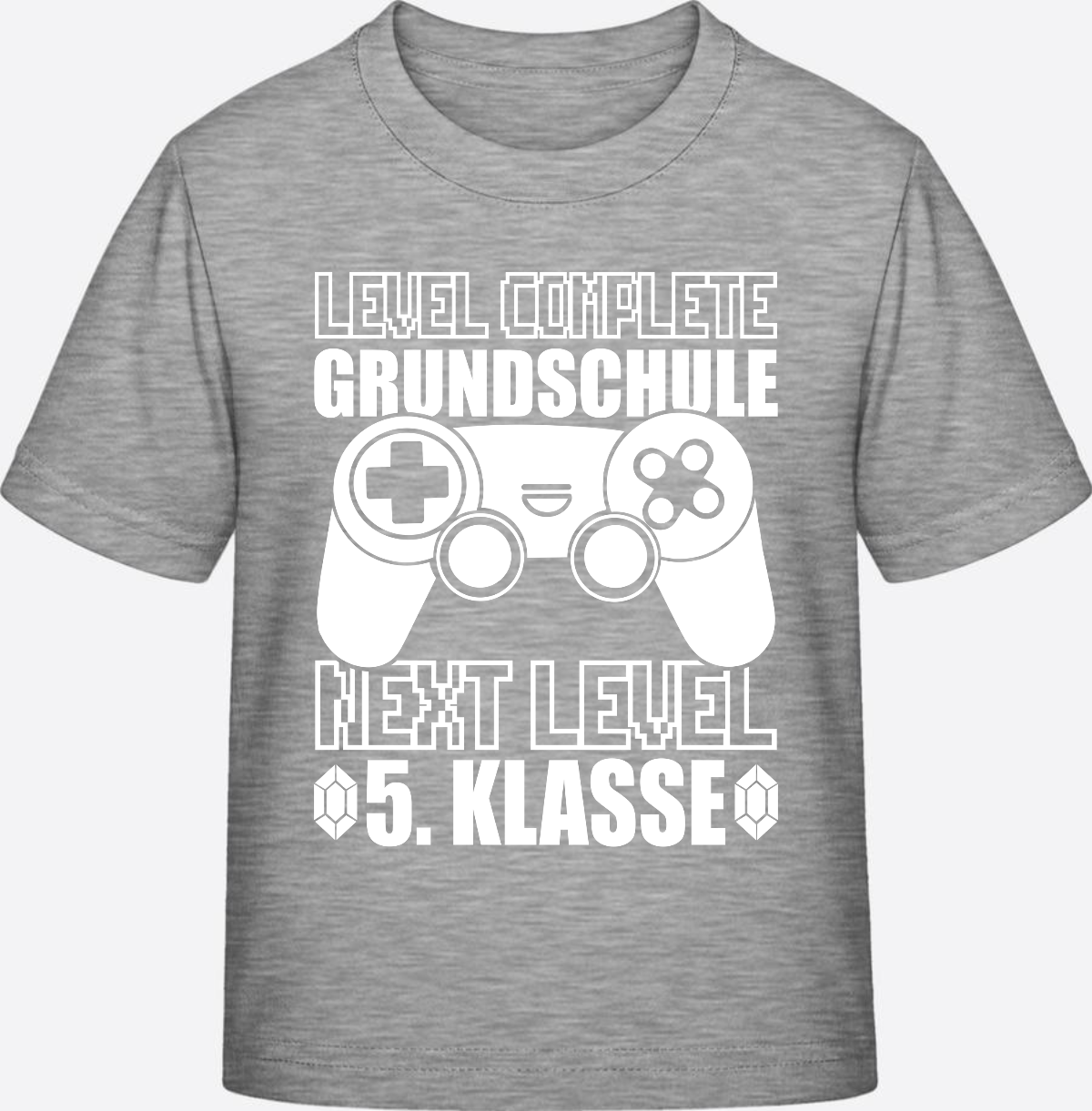 T-Shirt Next Level 5. Klasse personalisiert - weiß - Heather Grey