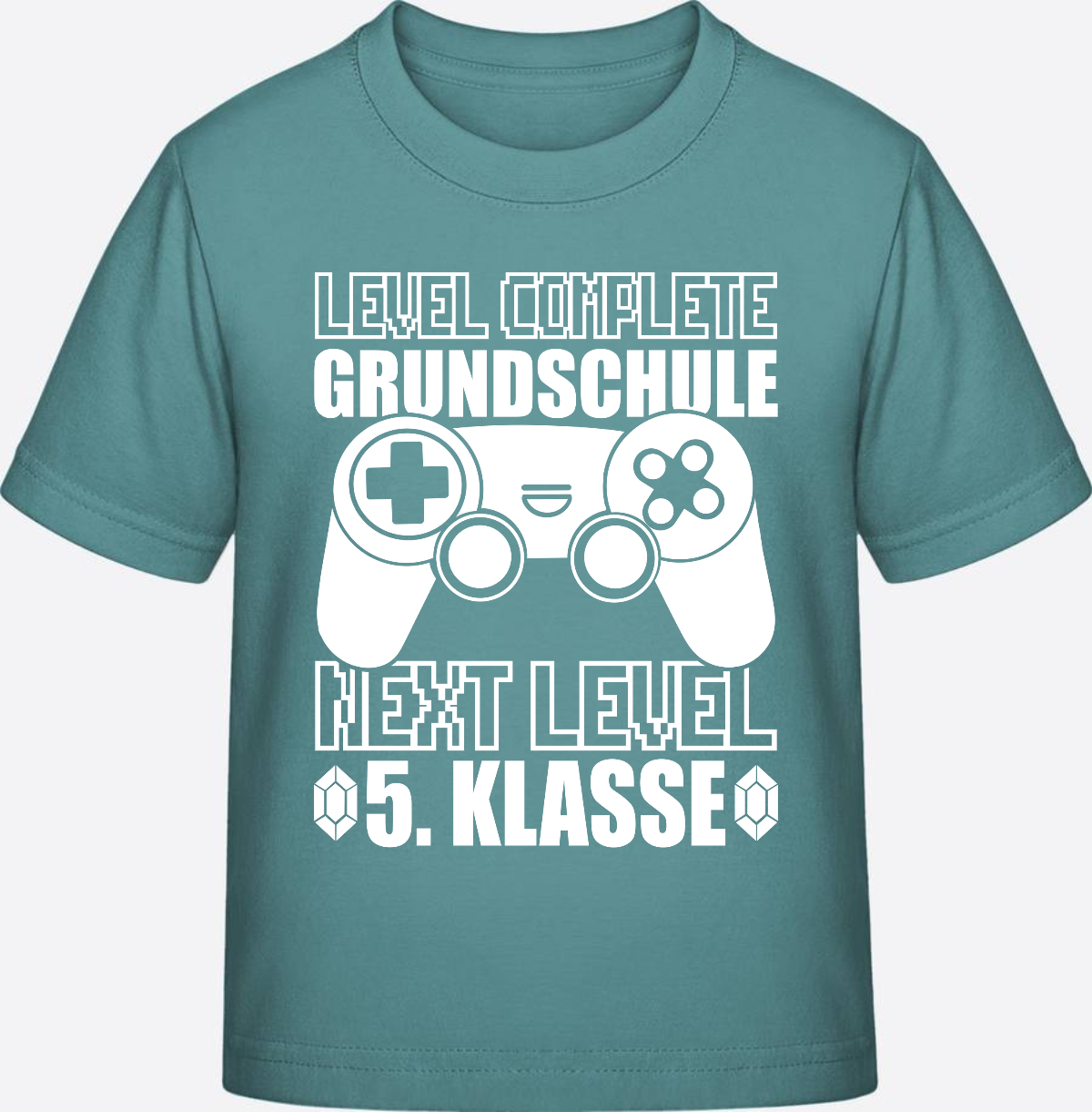 T-Shirt Next Level 5. Klasse personalisiert - weiß - Teal Monstera