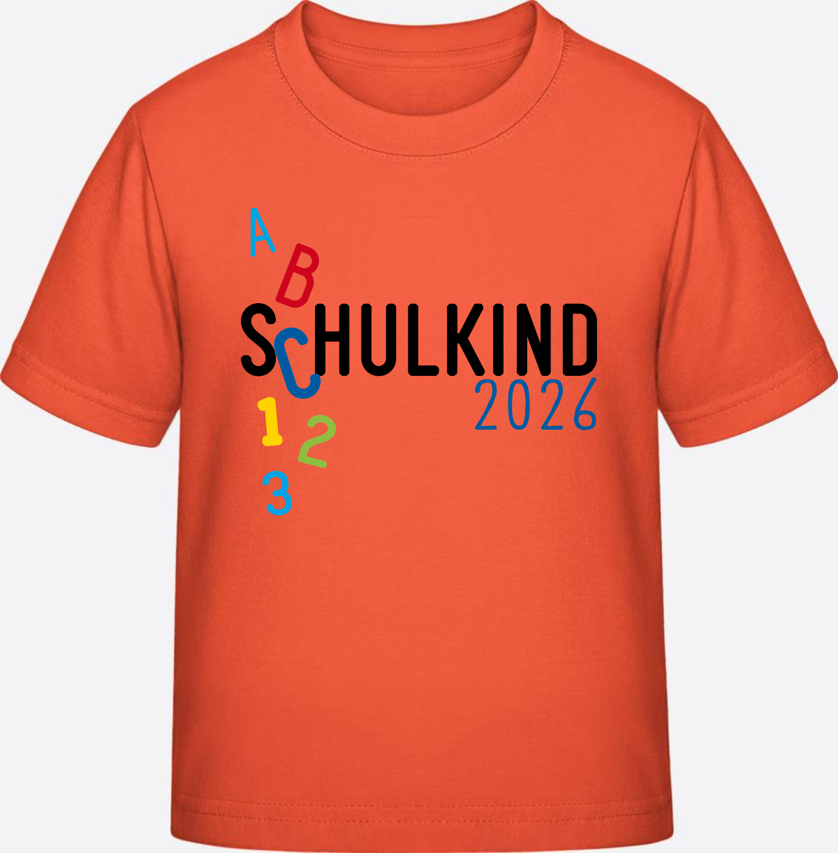 T-Shirt Schulkind 2026 ABC Blau – Personalisiert mit Name - Fiesta