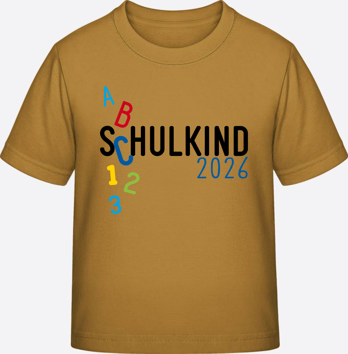 T-Shirt Schulkind 2026 ABC Blau – Personalisiert mit Name - Ochre