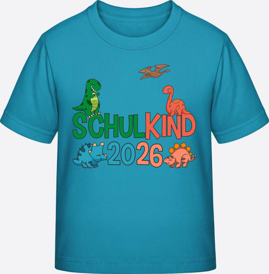 T-Shirt Schulkind 2026 Dino – Geschenk zur Einschulung - Swimming Pool