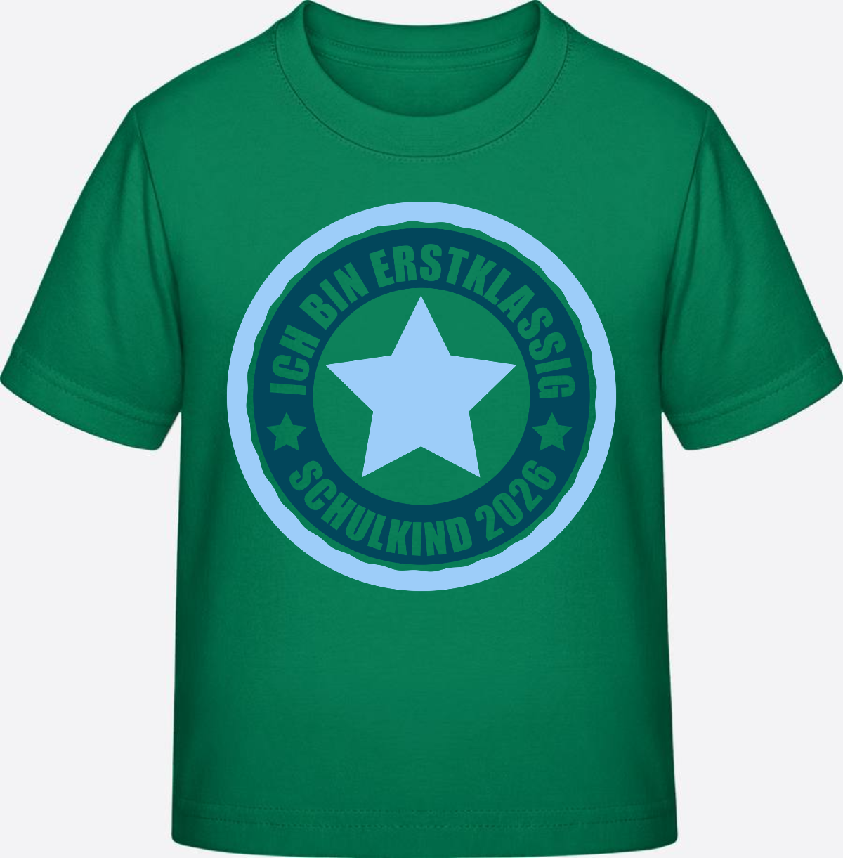 T-Shirt Schulkind 2026 - Ich bin erstklassig - Kelly Green