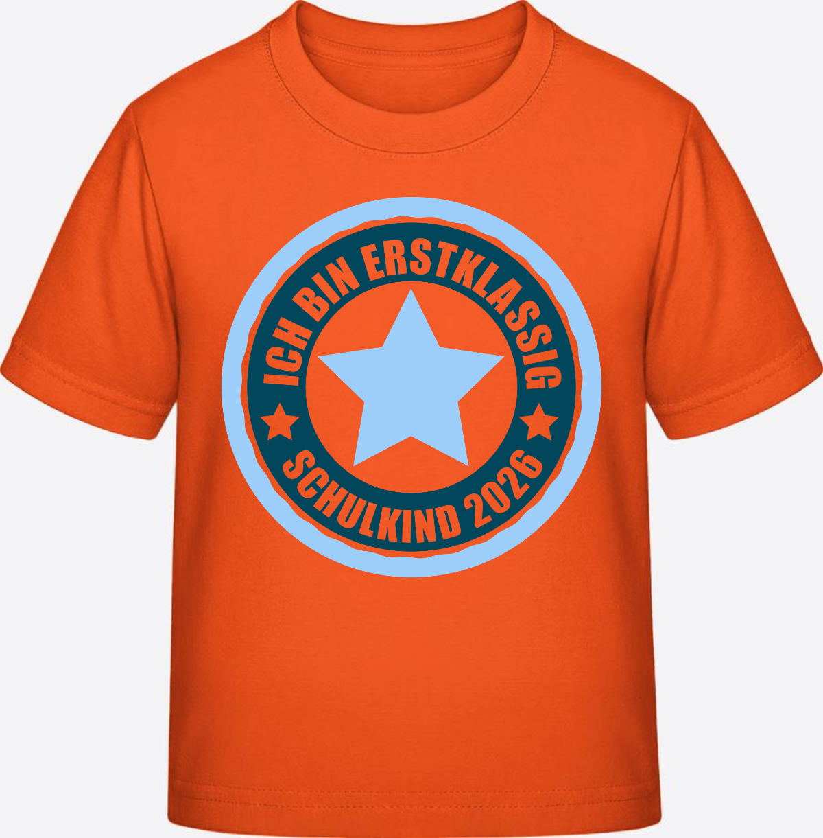 T-Shirt Schulkind 2026 - Ich bin erstklassig - Orange